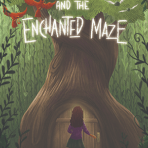 A young mixed race girl standing in front of a tree